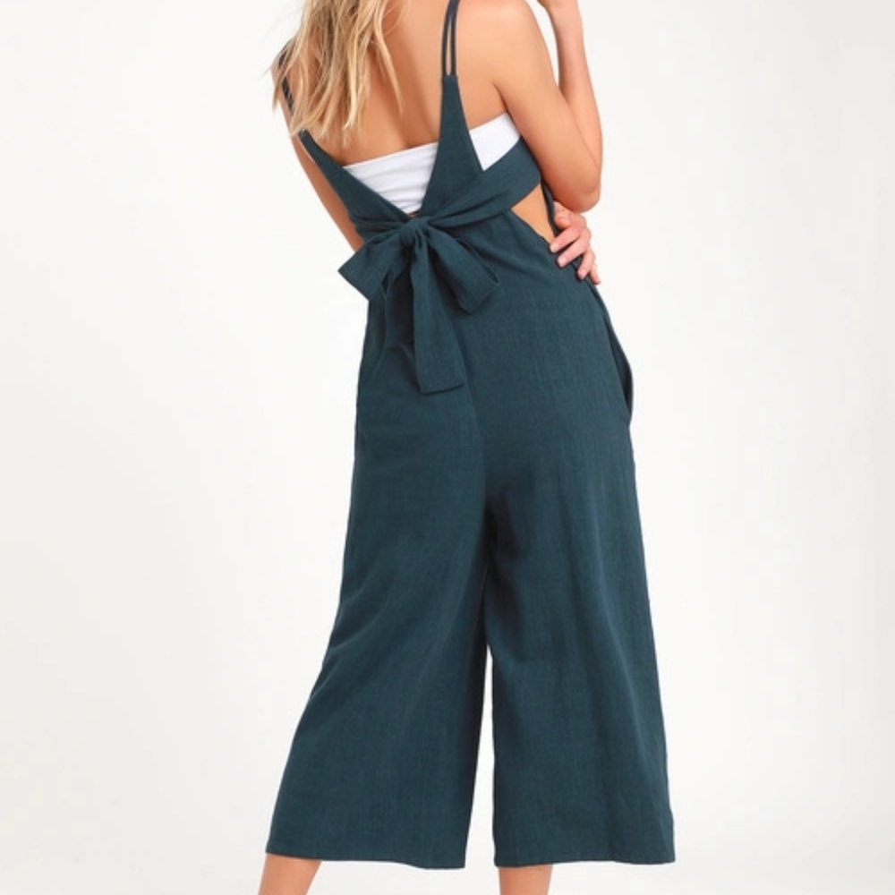 Rest and Relaxation Washed Navy Blue Culotte Jumps